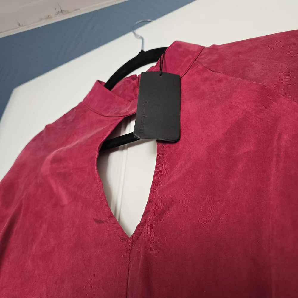 NWT Revolve Blaque Label Maroon Keyhole Mini Dress Small Mock Neck Long Sleeve - Picture 12 of 13